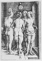 Four Naked Women, Albrecht Dürer (German, Nuremberg 1471–1528 Nuremberg), Engraving