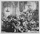 Christ Driving the Money Changers from the Temple, Rembrandt (Rembrandt van Rijn) (Dutch, Leiden 1606–1669 Amsterdam), Etching