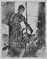 The Visitor, Mary Cassatt (American, Pittsburgh, Pennsylvania 1844–1926 Le Mesnil-Théribus, Oise), Soft-ground etching, aquatint, etching, drypoint and fabric texture; third state of six