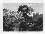 Berry Pomeroy Castle, part XII, plate 58 from "Liber Studiorum", Designed and engraved by Joseph Mallord William Turner (British, London 1775–1851 London), Etching and mezzotint; first state of three (Finberg)