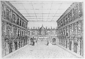 Triumphal Float in a Garden with Pavilions, from an Album with Prints recording the Festivities and Decorations organized in Florence for the 1589 Wedding of Archduke Ferdinand de' Medici and Christine of Lorraine, Orazio Scarabelli (Italian, active Florence, ca. 1589), Etching