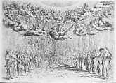 Triumphal Float in a Garden with Pavilions, from an Album with Prints recording the Festivities and Decorations organized in Florence for the 1589 Wedding of Archduke Ferdinand de' Medici and Christine of Lorraine, Orazio Scarabelli (Italian, active Florence, ca. 1589), Etching
