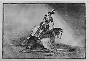 Plate 10 from "La Tauromaquia": Charles V spearing a bull in the ring at Valladolid, Goya (Francisco de Goya y Lucientes) (Spanish, Fuendetodos 1746–1828 Bordeaux), Etching, burnished aquatint, drypoint, burin