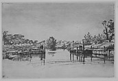 Egham Lock, Sir Francis Seymour Haden  British, Etching and drypoint; trial proof b (Harrington); second state of ten (Schneiderman)
