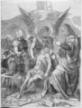 The Body of Christ Supported by Three Angels, Agostino Veneziano (Agostino dei Musi) Italian, Engraving