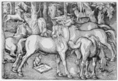 Group of Seven Horses, Hans Baldung (called Hans Baldung Grien) (German, Schwäbisch Gmünd (?) 1484/85–1545 Strasbourg), Woodcut