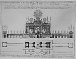 Peace of Aix-la-Chapelle: A Plan and Elevation of the Royal Fire-Works, London, 1749, George Vertue British, Etching and engraving