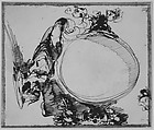 Design for a Cartouche with a Lion's Head and Nimbus, Carlo Bianconi (Italian, Bologna 1732–1802 Milan), Pen and brown ink, brush and green wash; framing lines in gray-green ink