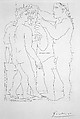 Two Sculptured Men, from the Vollard Suite, Pablo Picasso (Spanish, Malaga 1881–1973 Mougins, France), Etching