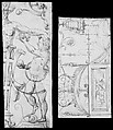 Fragment of a Grotesque Decoration with a Term and Putto, attributed to Andrés de Melgar (Spanish, documented S. Domingo de la Calzada, died after 1554), Pen and dark brown ink, and some brush and brown wash (recto); pen and dark brown ink with brush and brown wash, over black chalk (verso)