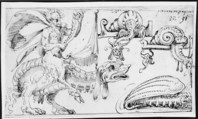 Satyr riding a fantastical creature, snail-like creatures, ? attributed to Andrés de Melgar (Spanish, documented S. Domingo de la Calzada, died after 1554), Pen and brown ink over black chalk