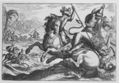 Lion Hunt, from 'Hunting Scenes IV', Antonio Tempesta  Italian, Etching