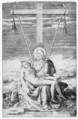 Pieta under the Cross of Golgatha, Giulio Bonasone (Italian, active Rome and Bologna, 1531–after 1576), Engraving