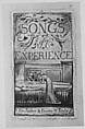 Songs of Experience: Title-page, William Blake (British, London 1757–1827 London), Relief etching printed in orange-brown ink and hand-colored with watercolor and shell gold