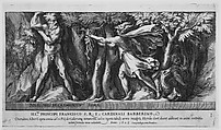 Perseus in the Garden of the Hesperides, Cherubino Alberti (Zaccaria Mattia) (Italian, Borgo Sansepolcro 1553–1615 Rome), Engraving
