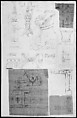 Scrapbook containing Drawings and Prints of Architecture, Interiors, Furniture and Other Objects, Attributed to André Marie Chatillon (French, Paris 1782–1859 Paris), Pen and black and gray ink, graphite, black chalk