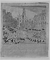 The Boston Massacre, or, The Bloody Massacre perpetrated in King Street, Boston on March 5, 1770 by a party of the 29th Regiment, Engraved, printed and sold by Paul Revere Jr. (American, Boston, Massachusetts 1734–1818 Boston, Massachusetts), Hand-colored engraving and etching; second state