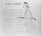 Yvette Guilbert, Henri de Toulouse-Lautrec  French, Album with lithographed cover on Japan paper and sixteen crayon lithographs printed in olive green on laid paper; only state