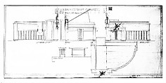 Francis W. Little House: Piano Screen, Frank Lloyd Wright (American, Richland Center, Wisconsin 1867–1959 Phoenix, Arizona) and Studio, Graphite, orange, green, yellow, brown and blue colored pencil