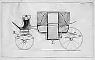 Family Carriages, Series 1, Brewster & Co. (American, New York), Ink and water color on calque