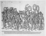 Figures bearing trophies and and carrying wreaths, from "The Triumph of Caesar", Jacob of Strasbourg (Italian School, born Alsace, active Venice, 1494–1530), Woodcut