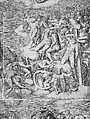 Angels Carrying Pillar with Saints Below (upper right section of the Last Judgment), Engraved by Niccolò della Casa (French, active Italy, ca. 1543–48), Engraving