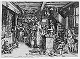Kitchen Interior, David Vinckboons  Netherlandish, Engraving; Hollstein's first state of two