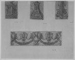 Fragment of a horizontal frieze with female bust in the center, garlands, anthemia, cut from a plate of border segments, Francesco Rosselli (Italian, Florence 1448–1508/27 Venice (?)), Engraving