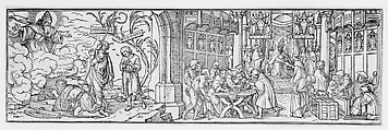 The Selling of Indulgences, Designed by Hans Holbein the Younger (German, Augsburg 1497/98–1543 London), Woodcut