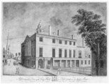 A Perspective View of the City Hall in New York, Taken from Wall Street, Cornelius Tiebout  American, Hand-colored engraving and etching