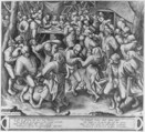 The Peasant Wedding Dance, Pieter van der Heyden (Netherlandish, ca. 1525–1569), Engraving; New Holl.'s first state of three