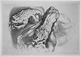 Three Studies of Écorchés, Paulus Pontius  Flemish, Engraving