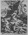 The Agony of Christ on Mount Olive, Monogrammist SM  German, Engraving