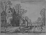 January, from "Twelve Months", Jan van de Velde II Dutch, Etching; first state of three