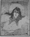 May Belfort, Title page for "Treize Lithographies", Henri de Toulouse-Lautrec (French, Albi 1864–1901 Saint-André-du-Bois), Crayon lithograph on china paper, pasted onto green linen portfolio cover