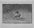 Plate 15 from "La Tauromaquia": The famous Martincho places the banderillas playing the bull with the movement of his body, Goya (Francisco de Goya y Lucientes) (Spanish, Fuendetodos 1746–1828 Bordeaux), Etching, burnished aquatint, drypoint, burin
