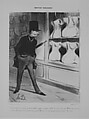 C'est Unique! J'ai Pris Quatre Tailles..., from Émotions Parisiennes, published in Le Charivari, February 7, 1840, Honoré Daumier (French, Marseilles 1808–1879 Valmondois), Colored lithograph; second state of two (Delteil)