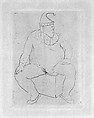 Seated Saltimbanque, Pablo Picasso (Spanish, Malaga 1881–1973 Mougins, France), Drypoint