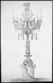 Design for a Candelabra, Aimé Chenavard (French, Lyons 1798–1838 Paris), Pen and gray ink, watercolor, over graphite