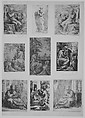 Mariette Album, Assembled by Pierre Jean Mariette (French, Paris 1694–1774 Paris), Album with eighteenth century binding, containing etchings and engravings, some on colored paper, some on hand-colored paper with white highlighting.
