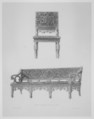 Furniture with Candelabra and Interior Decoration, Richard Hicks Bridgens (British, 1785–1846 Port of Spain, Trinidad), Illustrations: engraving, etching, hand-coloring