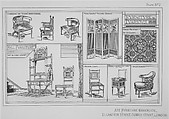Art Furniture, Edward William Godwin British, Illustrations: lithographs, printed in brown ink