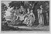 The Fortune Teller on Casting the Coffee Grounds, from an Original Design at Vaux-hall Gardens, Francis Hayman  British, Etching and engraving