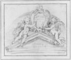 Design for a Pediment, Anonymous, French, 18th century, Red chalk
