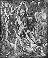 Hercules and Cacus, Hendrick Goltzius  Netherlandish, Chiaroscuro woodcut in green/yellow-green