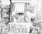 Christ Presented to the People, Rembrandt (Rembrandt van Rijn) (Dutch, Leiden 1606–1669 Amsterdam), Drypoint on japan paper; second state of eight