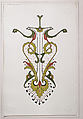 Design drawing, Christopher Dresser (British, Glasgow, Scotland 1834–1904 Mulhouse), Graphite, ink, and gouache (bodycolor)