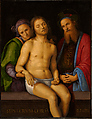 Sepulcrum Christi (Dead Christ with Joseph of Arimathea and Nicodemus), Perugino (Pietro di Cristoforo Vannucci)  Italian, Oil and tempera grassa on wood, transferred to canvas and mounted on wood