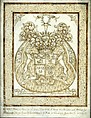 Coat of Arms of the Duke of Gordon, Edinburgh, Matthias Buchinger  German, Pen and ink