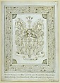 Coat of Arms, London, March 20, Matthias Buchinger  German, Pen and ink on vellum
